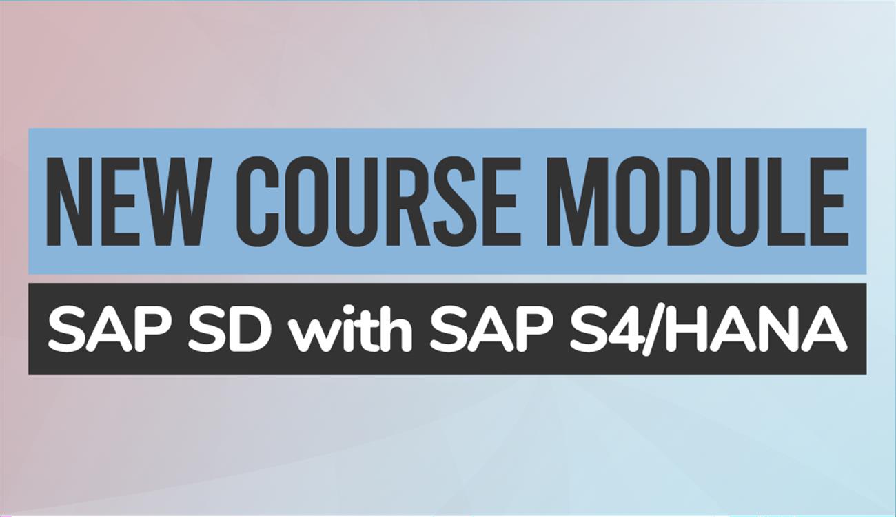 New Course Module: SAP Sales & Distribution with SAP S/4HANA